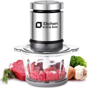 Kitchen in the box Mini Food Processors,Small Meat Grinder & Food Chopper,Electric Vegetable Chopper with One 3 Cup Bowl & S Blades for Meat/Fish/Vegetable/Baby Food,3cup(1bowl)