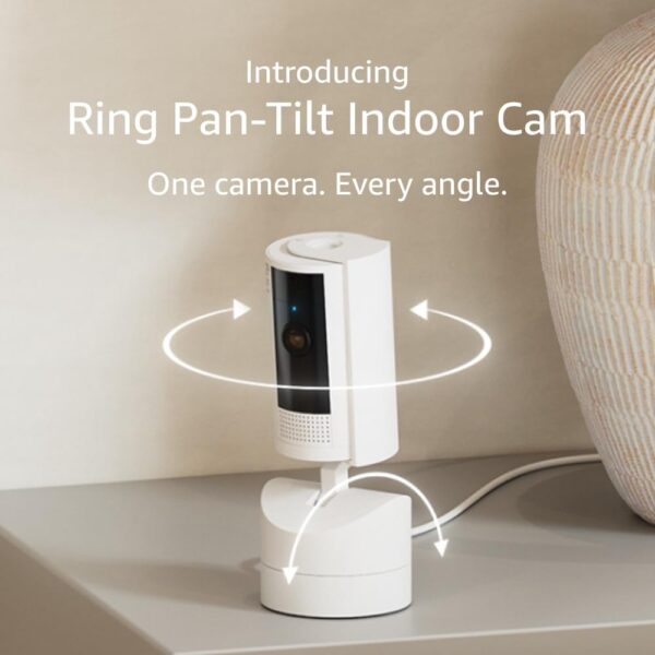 Ring Pan-Tilt Indoor Cam | See all around with 360° pan coverage, HD video, plus Two-Way Talk (2024 release) | White - Image 2