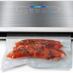 NutriChef Vacuum Sealer | Automatic Vacuum Air Sealing System For Food Preservation w/ Starter Kit | Compact Design | Lab Tested | Dry & Moist Food Modes | Led Indicator Lights