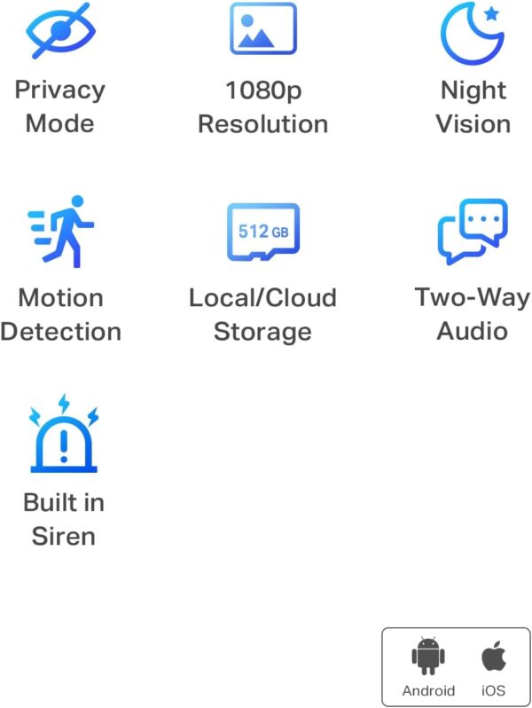 TP-Link Tapo 1080P Indoor Security Camera for Baby Monitor, Dog Camera w/Motion Detection, 2-Way Audio Siren, Night Vision, Cloud & SD Card Storage, Works w/Alexa & Google Home (Tapo C100) - Image 3