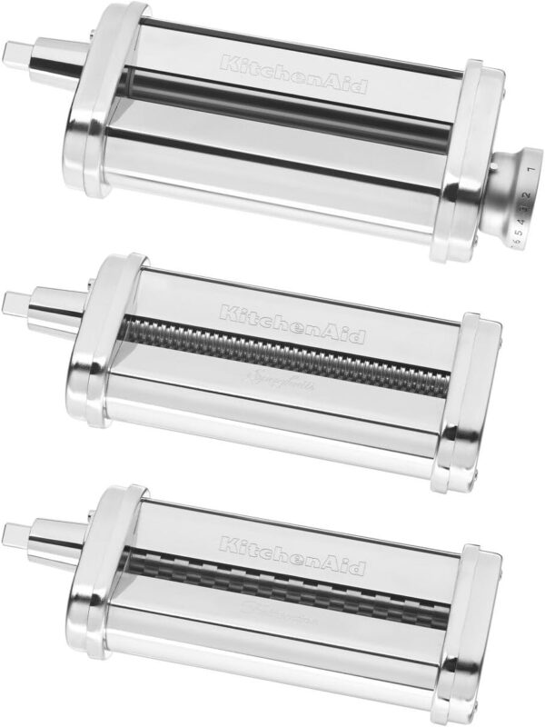 KitchenAid KSMPRA Stand Mixer Attachment Pasta Roller & Cutter, 3-Piece Set, Stainless Steel - Image 3