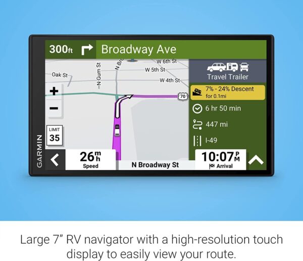 Garmin RV 795 RV Navigator GPS Portable Navigator for RVs with Touchscreen Display, Preloaded Maps with 8GB MicroSD Card, 6Ave Travel Bundle & Cleaning Kit - Image 5