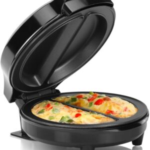 Holstein Housewares – Non-Stick Omelet & Frittata Maker, Stainless Steel – Makes 2 Individual Portions Quick & Easy (2 Section, Black)