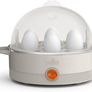 bella Electric Egg Cooker, 7 Eggs Capacity Tray, Single Stack, for Poached, Scrambled, Hard, Medium & Soft Boiled Eggs, Omelets and Steamed Dumplings, Auto Shutoff, 360 Watt, Oatmilk