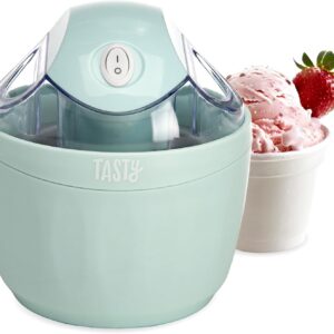 Tasty Mini Ice Cream Maker, Make Ice Cream, Sorbet, Frozen Yogurt, Gelato, Desserts, Quick Results, Single-Serve, Aqua