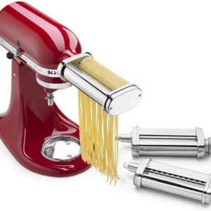 KitchenAid KSMPRA Stand Mixer Attachment Pasta Roller & Cutter, 3-Piece Set, Stainless Steel