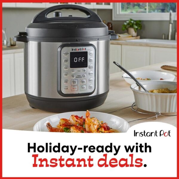 Instant Pot Duo Plus 9-in-1 Electric Pressure Cooker, Slow Cooker, Rice Cooker, Steamer, Sauté, Yogurt Maker, Warmer & Sterilizer, Includes App With Over 800 Recipes, Stainless Steel, 6 Quart - Image 2