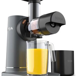 Ninja JC151 NeverClog Cold Press Juicer, Powerful Slow Juicer with Total Pulp Control, Countertop, Electric, 2 Pulp Functions, Dishwasher Safe, 2nd Generation, Charcoal