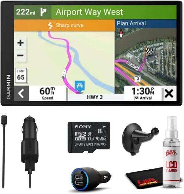 Garmin RV 795 RV Navigator GPS Portable Navigator for RVs with Touchscreen Display, Preloaded Maps with 8GB MicroSD Card, 6Ave Travel Bundle & Cleaning Kit - Image 2