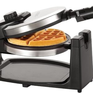 bella Classic Rotating Belgian Waffle Maker with Nonstick Plates, Removable Drip Tray, Adjustable Browning Control and Cool Touch Handles, Stainless Steel