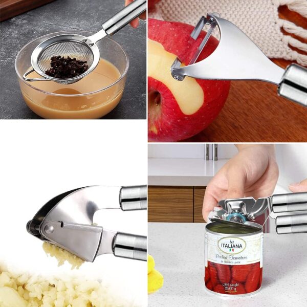 Kitchen Utensils Set- 35 PCs Cooking Utensils with Grater,Tongs, Spoon Spatula &Turner Made of Heat Resistant Food Grade Silicone and Wooden Handles Kitchen Gadgets Tools Set for Nonstick Cookware - Image 8