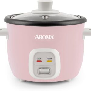 Aroma Housewares 4-Cups (Cooked) / 1Qt. Rice & Grain Cooker (ARC-302NGP), Pink