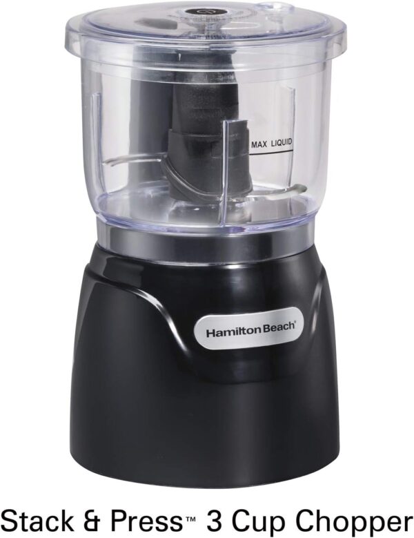 Hamilton Beach Electric Vegetable Chopper & Mini Food Processor, 3-Cup, 350 Watts, for Dicing, Mincing, and Puree, Black (72850) - Image 8