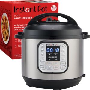 Instant Pot Duo 7-in-1 Electric Pressure Cooker, Slow Cooker, Rice Cooker, Steamer, Sauté, Yogurt Maker, Warmer & Sterilizer, Includes App With Over 800 Recipes, Stainless Steel, 6 Quart