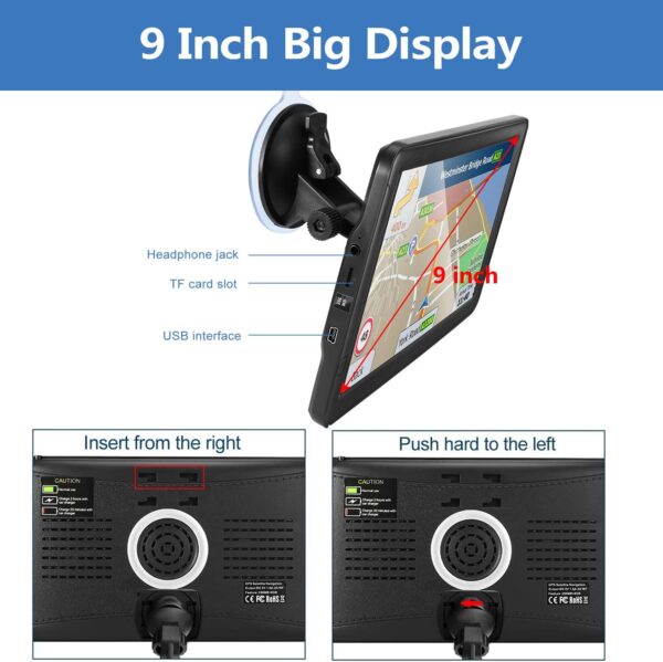 GPS Navigation for Truck RV Car, 9 INCH Latest 2024 Map (Free Lifetime Updates) Turn-by-Turn Voice and Lane Guidance, Speed and Red Light Warning - Image 7