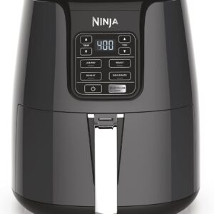 Ninja Air Fryer, Roast, Bake, Air Fry, Roast, Broil, Reheats, & Dehydrates, 4-in-1, Fries, Frozen Food, Veggies, and Juicy Meat, Less Oil, Easy Meals, Healthy Meals, Compact, 4 QT, Grey, AF101