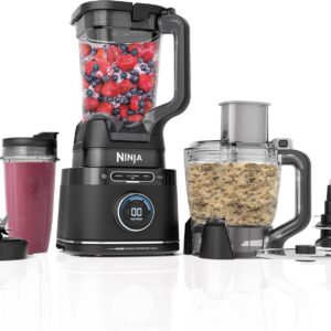 Ninja TB401 Detect Kitchen System Power Blender + Processor Pro, BlendSense Technology, Blender, Chopping & Smoothies, 1800 Peak Watts, 72 oz. Pitcher, 64 oz. Food Processor, 24 oz. To-Go Cup, Black