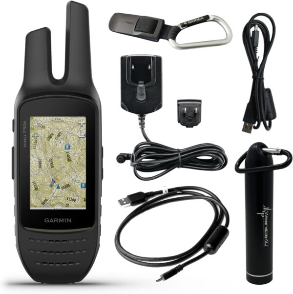 Wearable4U - Garmin Rino 750t Two-Way Radio Navigator with Topo Mapping with E-Bank Bundle - Image 2