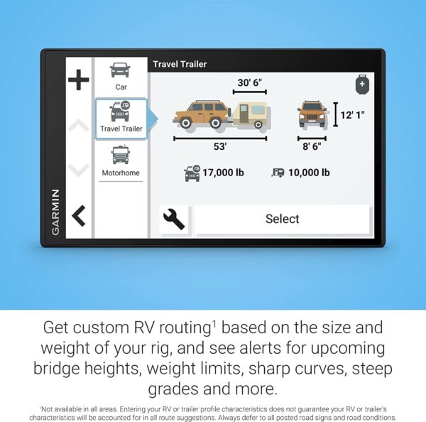 Garmin RV 795 RV Navigator GPS Portable Navigator for RVs with Touchscreen Display, Preloaded Maps with 8GB MicroSD Card, 6Ave Travel Bundle & Cleaning Kit - Image 6