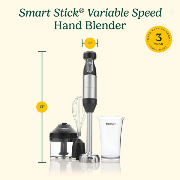 Cuisinart CSB-179 Smart Stick Variable Speed Hand Blender, Stainless Steel - Image 2