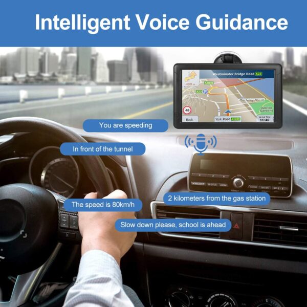 GPS Navigation for Truck RV Car, 9 INCH Latest 2024 Map (Free Lifetime Updates) Turn-by-Turn Voice and Lane Guidance, Speed and Red Light Warning - Image 4