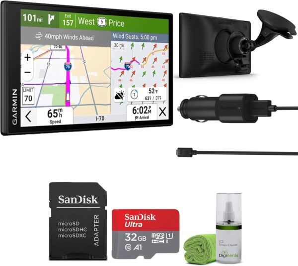 Garmin Dezl OTR620 GPS Truck Navigator 6" Display Touchscreen, Commercial GPS Navigation for Semi Trucker Driver Bundle with 32GB SD Memory Card + LCD Cleaning Kit - Image 2