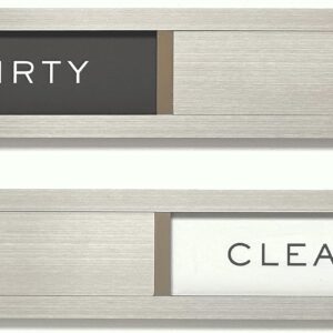 Dishwasher Magnet Clean Dirty Sign, Kubik Letters Premium Stainless Steel Grade 304, Kitchen Organizers and Storage Decor Accessories, Extra Adhesive Tapes Included.