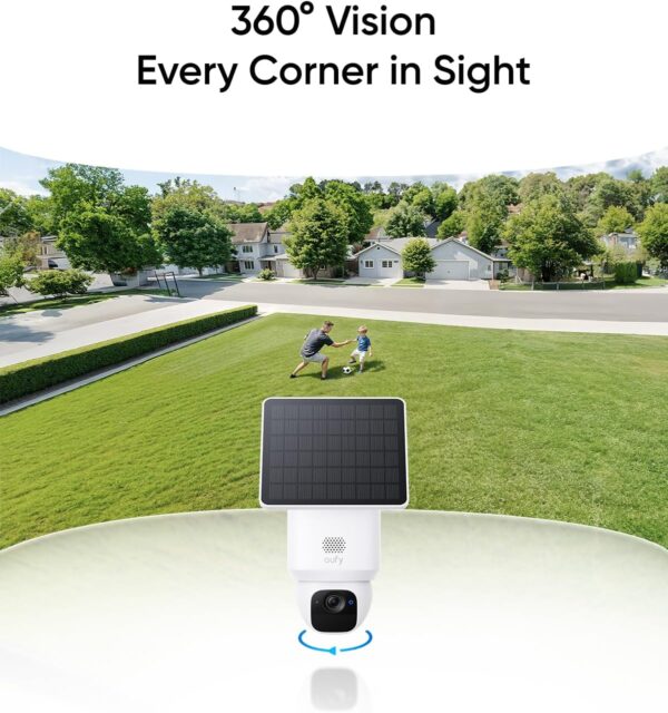 eufy SoloCam E30, Solar Powered, 360° Pan, AI Tracking, 2K Clarity, Security Cameras Wireless Outdoor, eufy Security Camera, Outdoor Camera, HomeBase S380 Compatible No Monthly Fee only support 2.4Ghz - Image 3