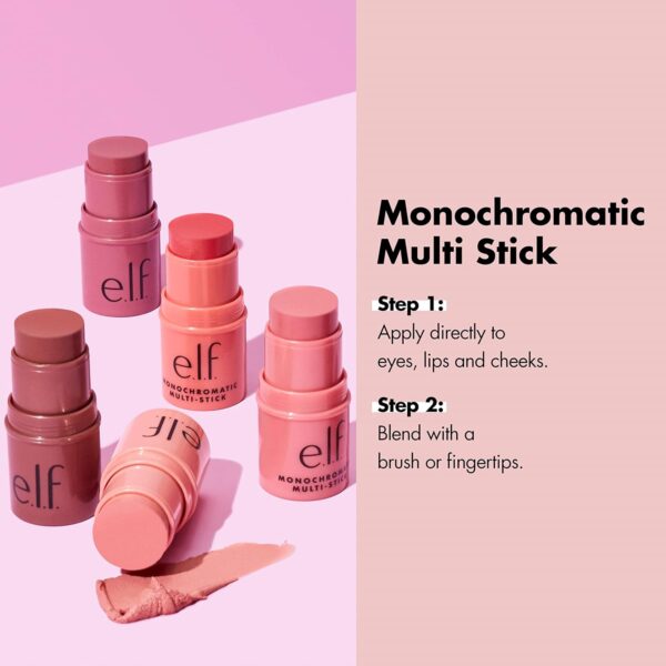 e.l.f. Monochromatic Multi Stick, Creamy, Lightweight, Versatile, Luxurious, Adds Shimmer, Easy To Use On The Go, Blends Effortlessly, Sparkling Rose, 0.17 Oz - Image 4