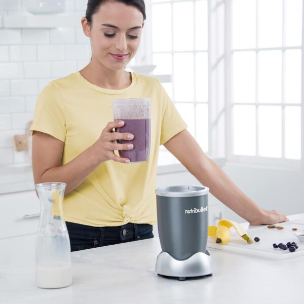 nutribullet Personal Blender for Shakes, Smoothies, Food Prep, and Frozen Blending, 24 Ounces, 600 Watt, Gray, (NBR-0601) - Image 6