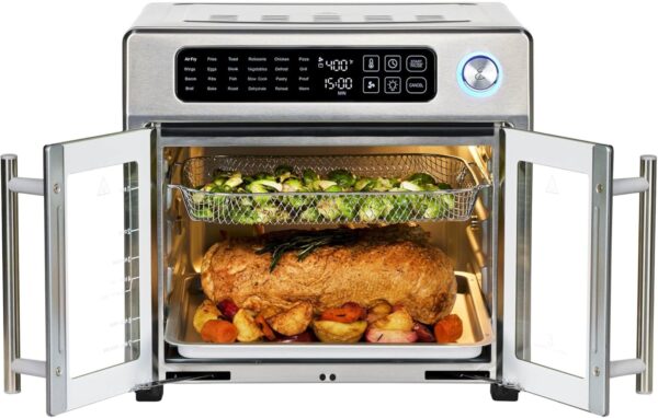 Emeril Lagasse 26 QT Extra Large Air Fryer, Convection Toaster Oven with French Doors, Stainless Steel - Image 8