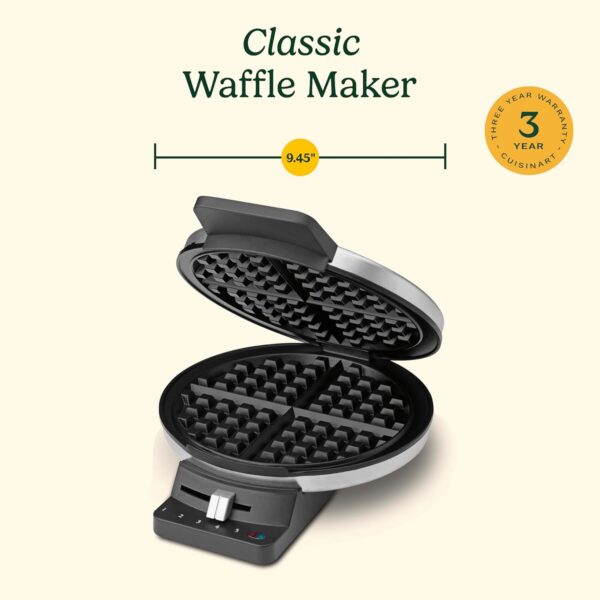 Cuisinart WMR-CAP2 Round Classic Waffle Maker, Brushed Stainless,Silver - Image 6