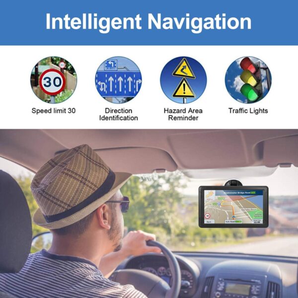 GPS Navigation for Truck RV Car, 9 INCH Latest 2024 Map (Free Lifetime Updates) Turn-by-Turn Voice and Lane Guidance, Speed and Red Light Warning - Image 5