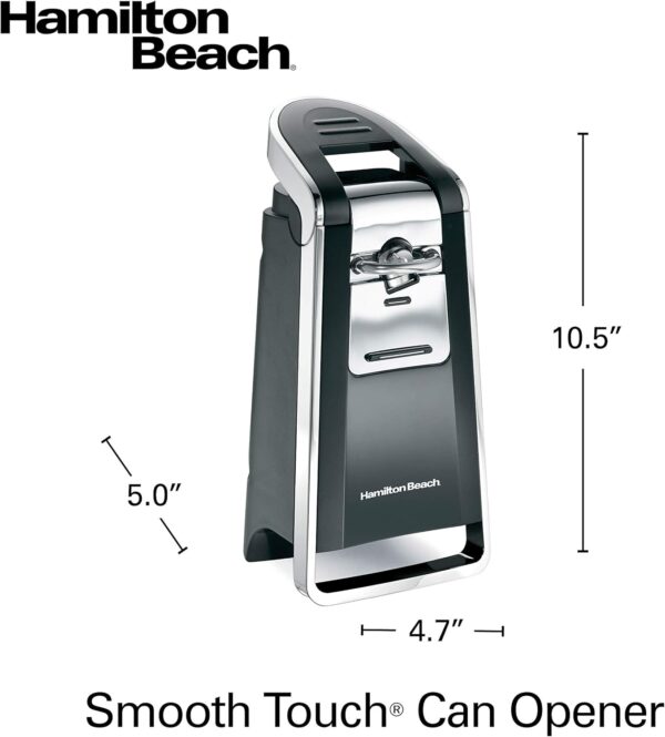 Hamilton Beach Smooth Touch Electric Automatic Can Opener with Easy Push Down Lever, Eliminates Sharp Edges, Opens All Standard-Size and Pop-Top Cans, Extra Tall, Black and Chrome (76606AG) - Image 7