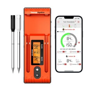 ThermoPro TempSpike Wireless Meat Thermometer with 2 Meat Probes, 500FT Bluetooth Meat Thermometer for Cooking with LCD-Enhanced Booster for Food Turkey Beef Rotisserie BBQ Oven Smoker Thermometer