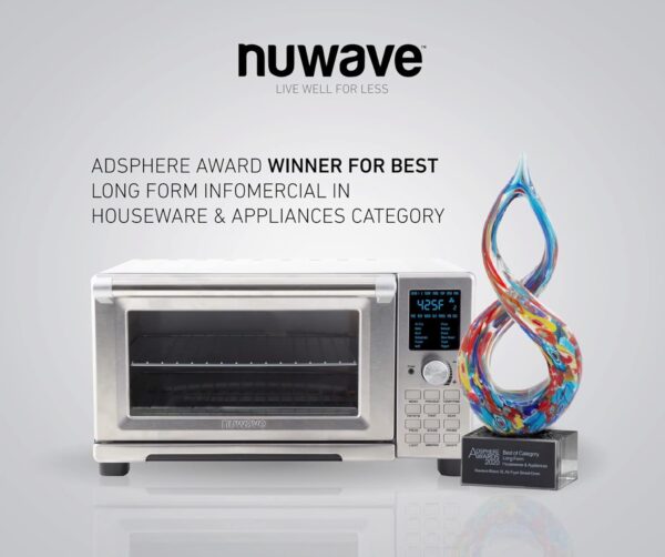 Nuwave Bravo Air Fryer Toaster Smart Oven, 12-in-1 Countertop Convection, 30-QT XL Capacity, 50°-500°F Temperature Controls, Top and Bottom Heater Adjustments 0%-100%, Brushed Stainless Steel Look - Image 7