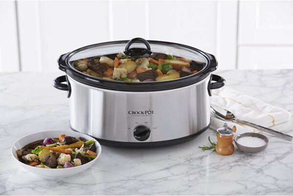 Crock-Pot 7 Quart Oval Manual Slow Cooker, Stainless Steel (SCV700-S-BR), Versatile Cookware for Large Families or Entertaining - Image 6