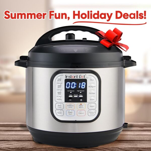 Instant Pot Duo 7-in-1 Electric Pressure Cooker, Slow Cooker, Rice Cooker, Steamer, Sauté, Yogurt Maker, Warmer & Sterilizer, Includes App With Over 800 Recipes, Stainless Steel, 6 Quart - Image 2