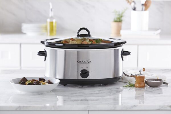 Crock-Pot 7 Quart Oval Manual Slow Cooker, Stainless Steel (SCV700-S-BR), Versatile Cookware for Large Families or Entertaining - Image 4