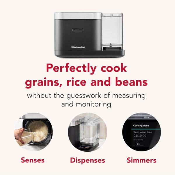 KitchenAid Grain and Rice Cooker 8 Cup with Automatically Sensing Integrated Scale + Water Tank, KGC3155BM - Image 2