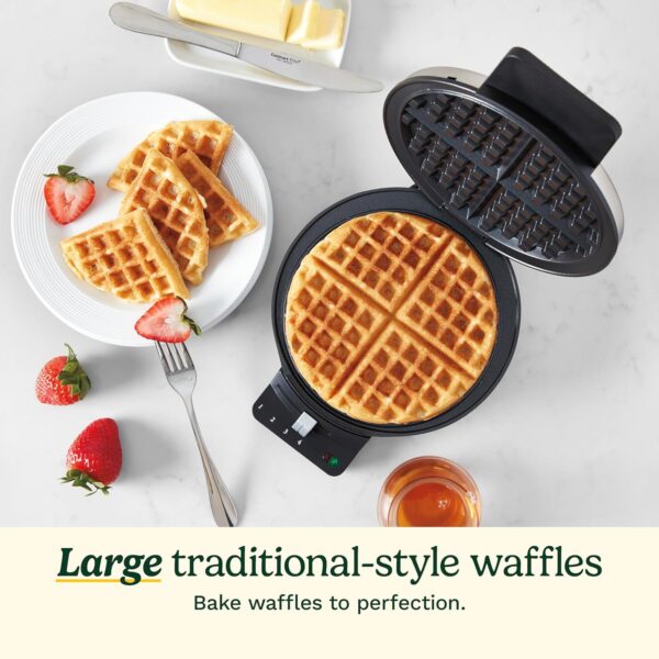 Cuisinart WMR-CAP2 Round Classic Waffle Maker, Brushed Stainless,Silver - Image 2