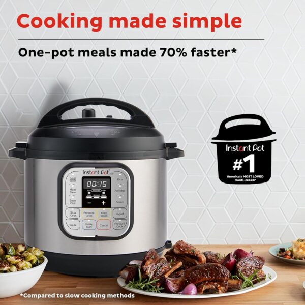 Instant Pot Duo 7-in-1 Mini Electric Pressure Cooker, Slow Rice Cooker, Steamer, Sauté, Yogurt Maker, Warmer & Sterilizer, Includes Free App with over 1900 Recipes, Stainless Steel, 3 Quart - Image 3