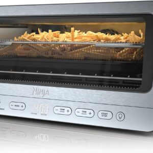 Ninja Flip Toaster Oven&Air Fryer, 8-in-1 Functionality, Flip Up&Away Capability for Storage Space, LargeCapacity, Air Fry Basket, SheetPan, Wire Rack&Removable Crumb Tray, Stainless,1800 watts, SP151