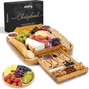 SMIRLY Charcuterie Boards Gift Set: Charcuterie Board Set, Bamboo Cheese Board Set – House Warming Gifts New Home, Wedding Gifts for Couple, Bridal Shower Gift