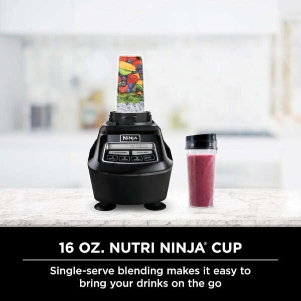 Ninja BL770 Mega Kitchen System, 1500W, 4 Functions for Smoothies, Processing, Dough, Drinks & More, with 72 Blender Pitcher, 64 Processor Bowl, (2) 16-oz. to-Go, Black, with 2 Nutri Cups + Lids - Image 4