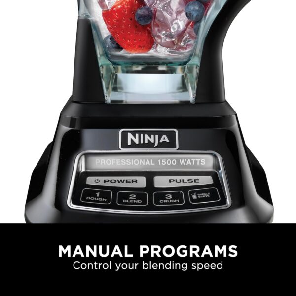 Ninja BL770 Mega Kitchen System, 1500W, 4 Functions for Smoothies, Processing, Dough, Drinks & More, with 72 Blender Pitcher, 64 Processor Bowl, (2) 16-oz. to-Go, Black, with 2 Nutri Cups + Lids - Image 6