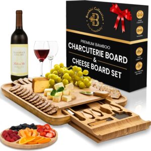 Charcuterie Board – Bamboo Cheese Board and Charcuterie Gift Set – Wedding Gifts for Couples 2024, Housewarming Gifts New Home, Birthday for Women Who Have Everything, Kitchen Gadgets