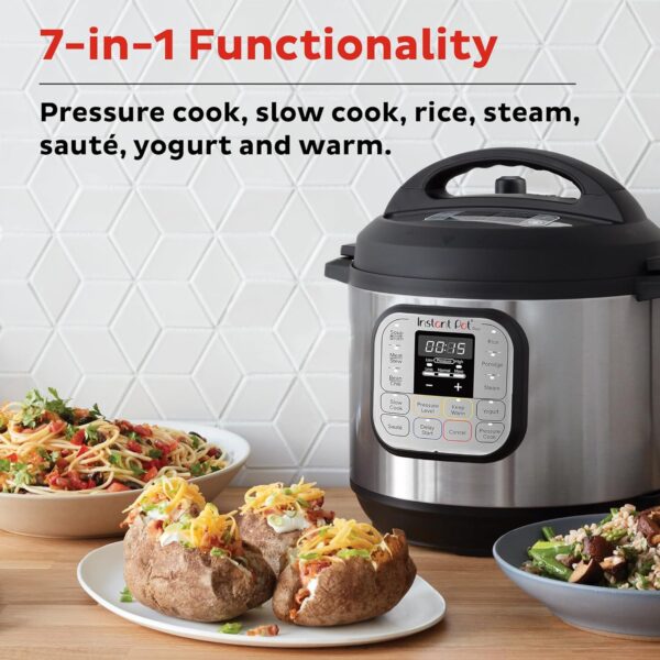 Instant Pot Duo 7-in-1 Mini Electric Pressure Cooker, Slow Rice Cooker, Steamer, Sauté, Yogurt Maker, Warmer & Sterilizer, Includes Free App with over 1900 Recipes, Stainless Steel, 3 Quart - Image 2