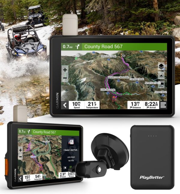 Garmin Tread Overland 8” Powersport Navigator Bundle - High-Performance Off-Road GPS ATV Navigator, Touchscreen Display - Includes PlayBetter Portable 5000mAh Charger - Image 2