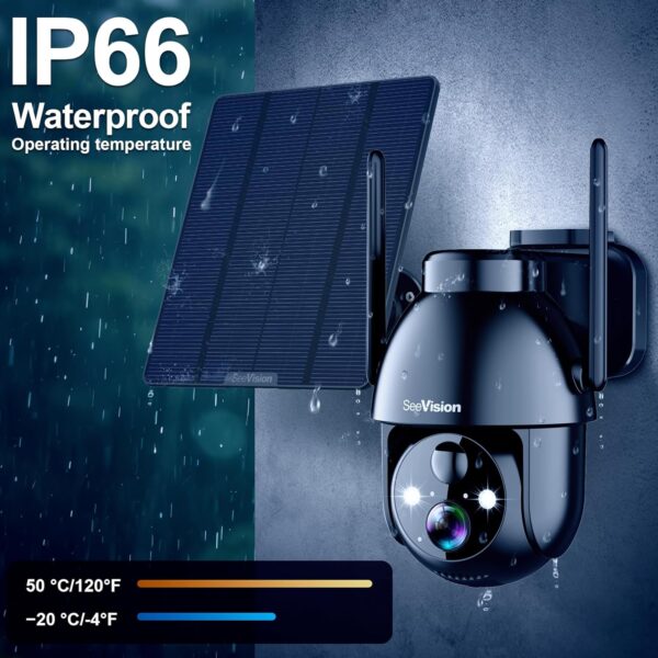 4G LTE Cellular Solar Security Cameras Wireless Outdoor, Solar Powered 3MP Camera 2K No WiFi Security Camera, PIR Motion Detection,Siren,Color Night Vision, SD/Cloud Storage (SIM Card Included) - Image 7